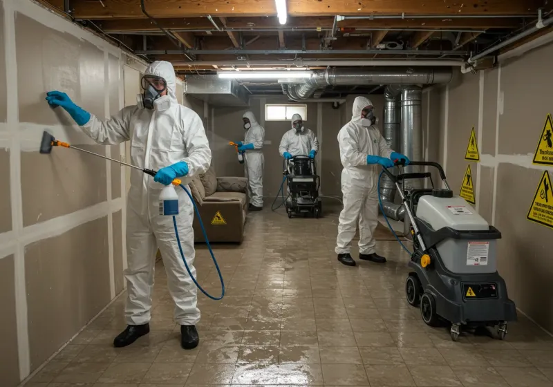 Basement Moisture Removal and Structural Drying process in Bridgeport, NE